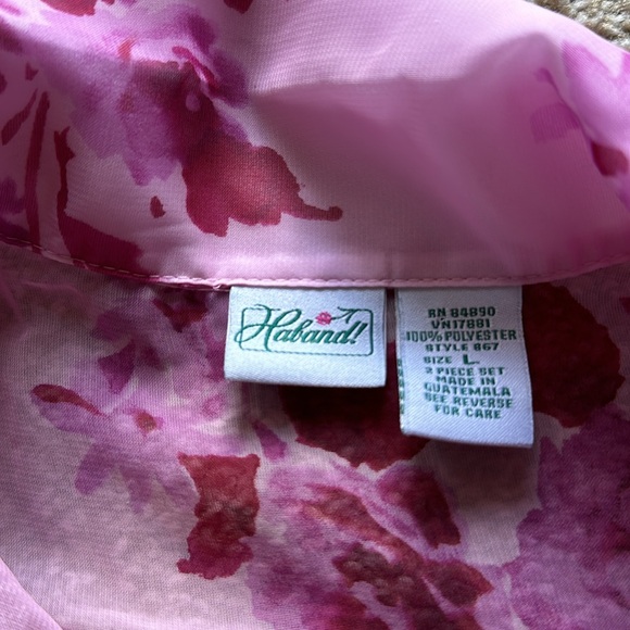 🌺 Vintage Haband Pink Floral Button-Up Blouse - Picture 3 of 3